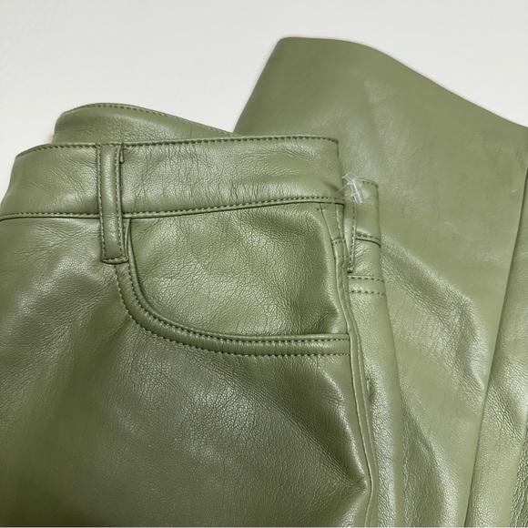 Wilfred Olive Green Straight Leg Pants faux leather sz 2 - Picture 13 of 13